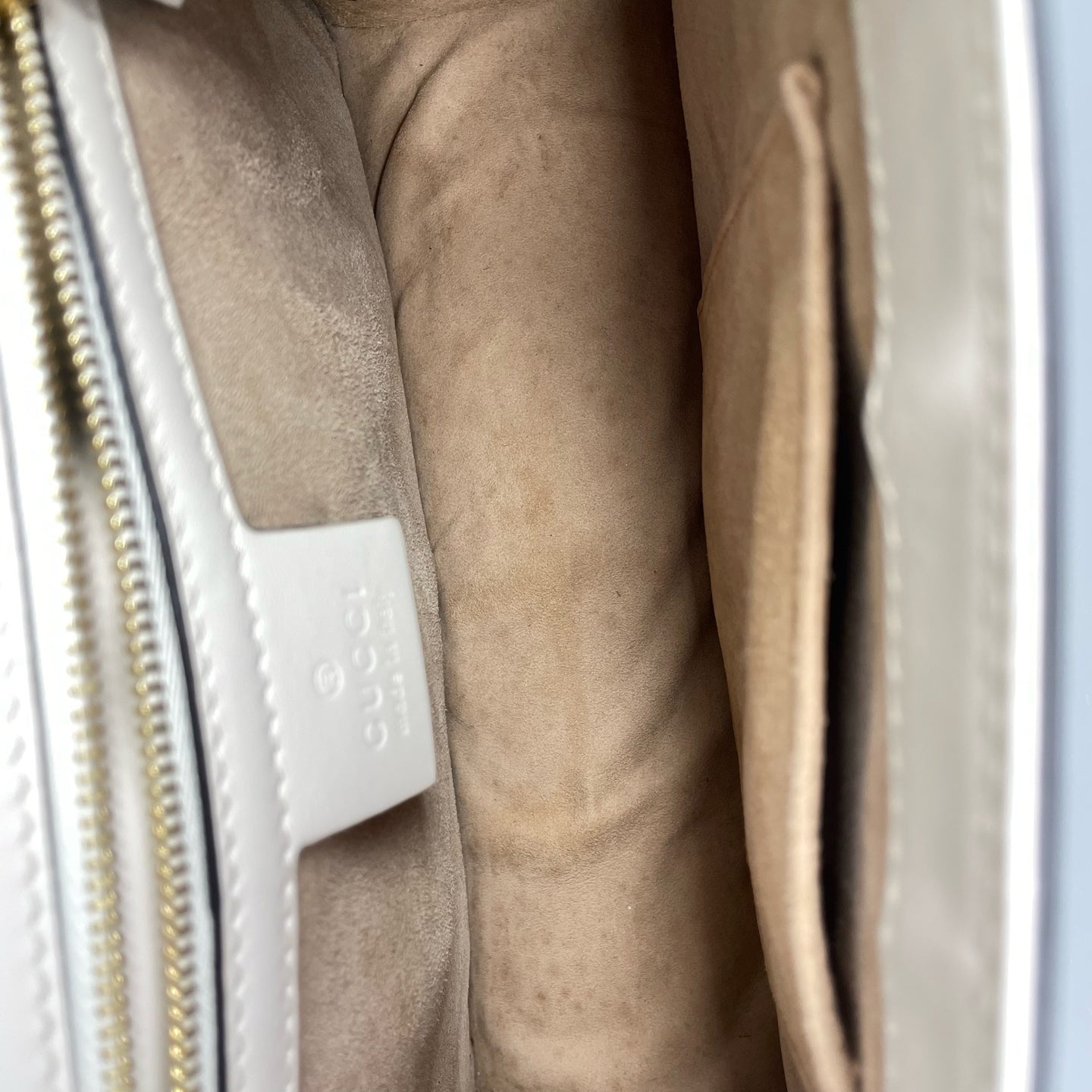 Gucci - Sylvie - Leather - White with Navy, Red, and Blue Web Stripe - (medium)