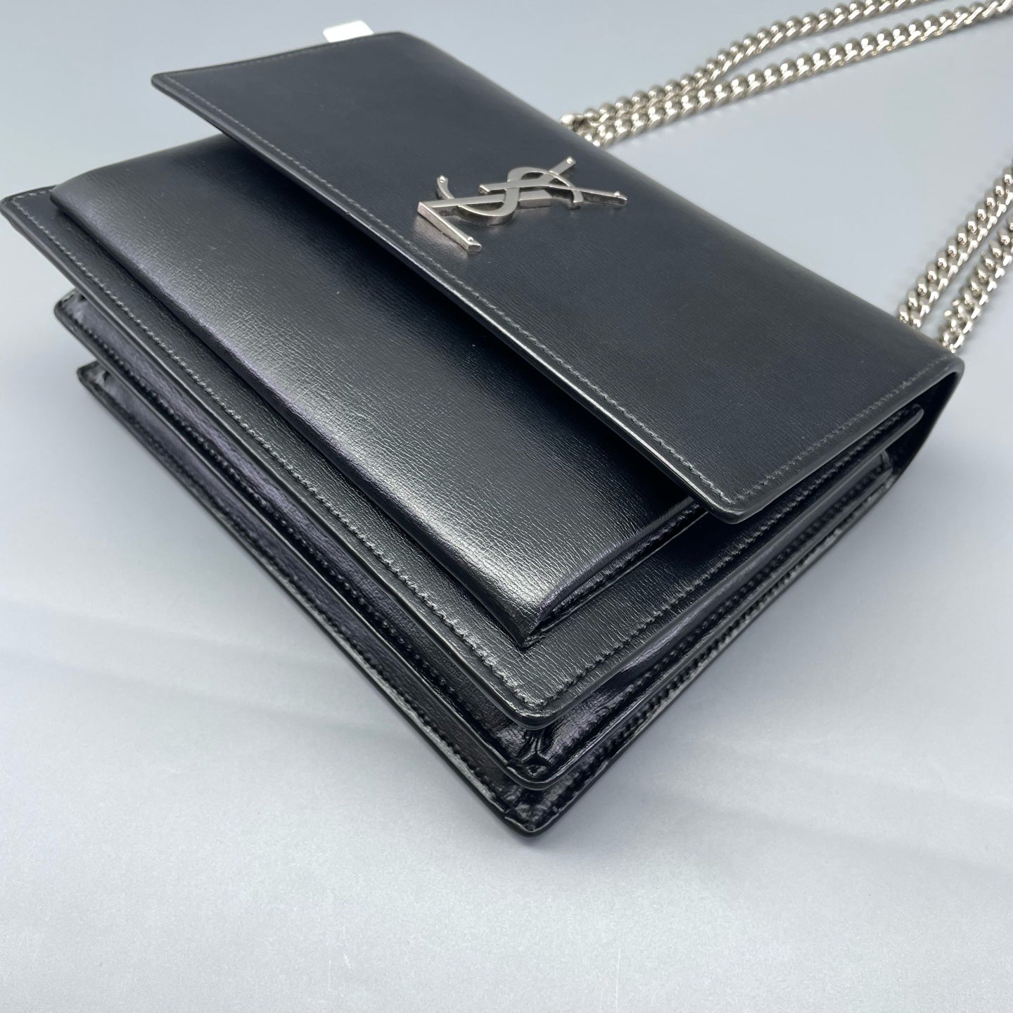 Saint Laurent - Sunset Medium - Grained calfskin leather - Black - (medium)