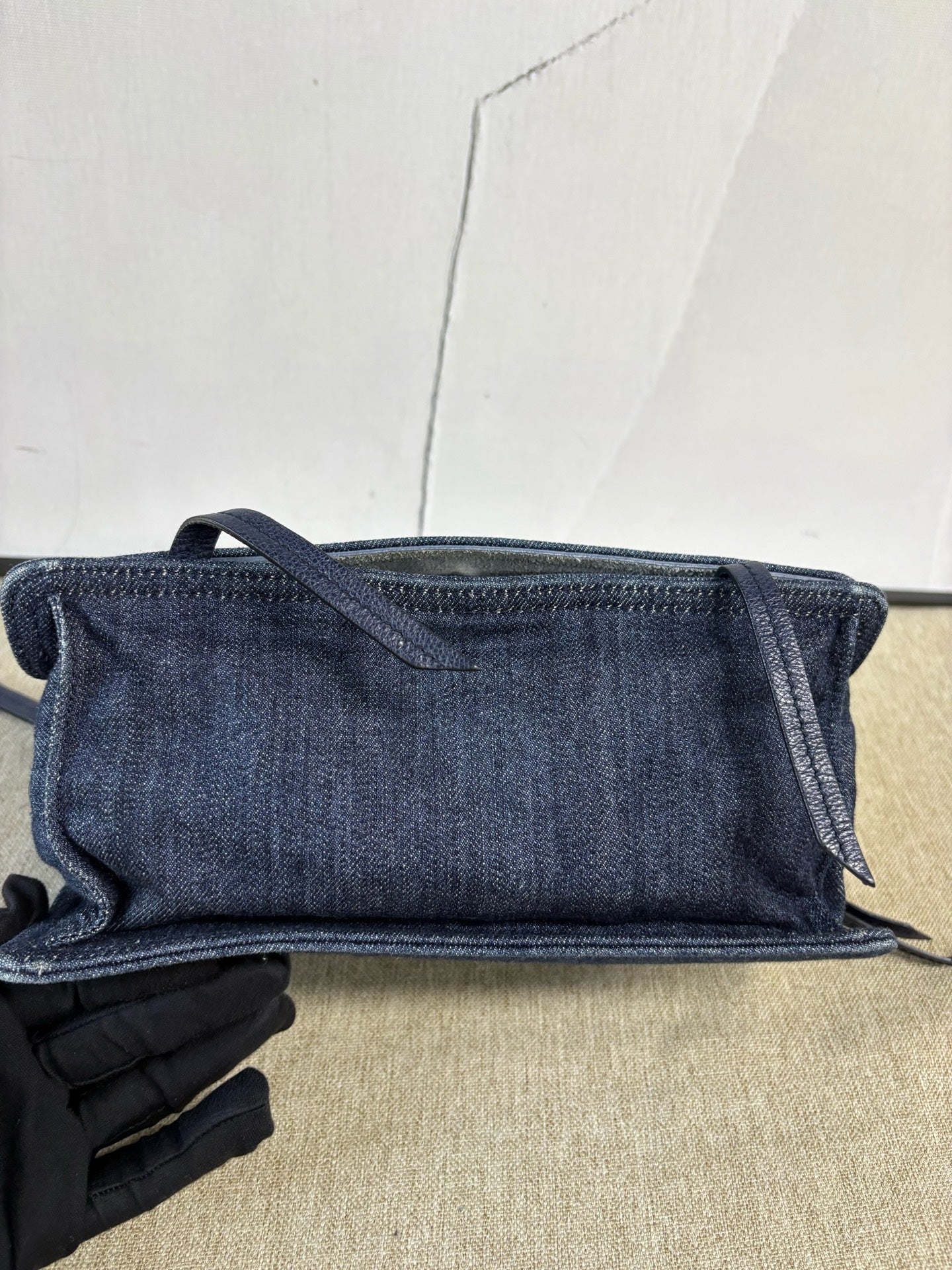 Prada - CD8037 Denim Messenger Bag - Denim and leather - Blue with Pink accents - (Medium)