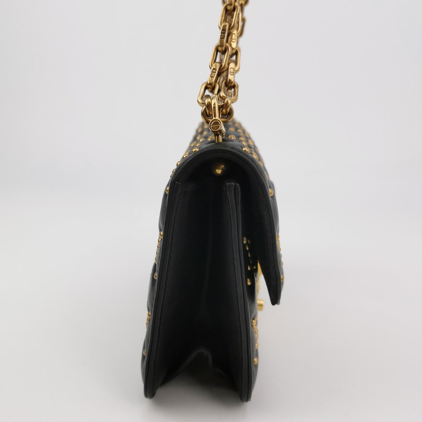 Dior - Studded Flap Bag - Leather - Black - (mini)