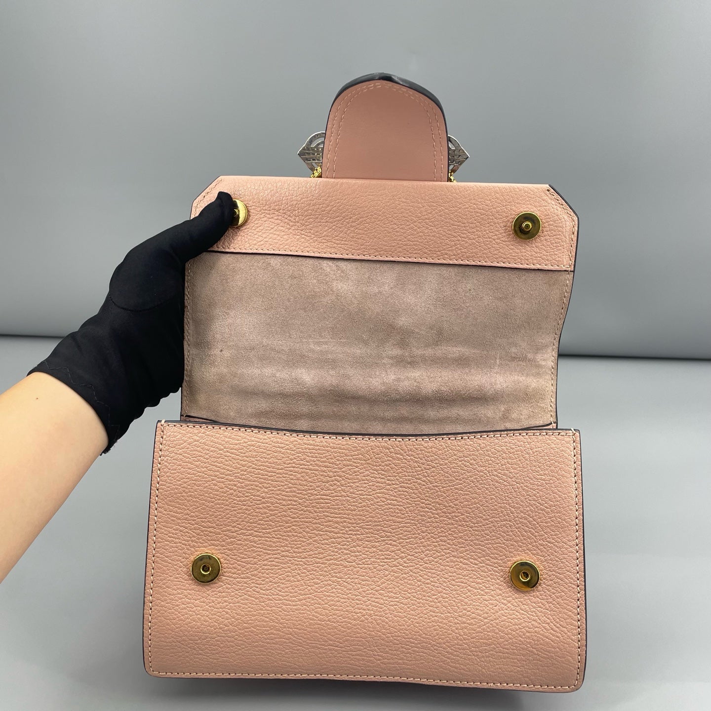 Miu Miu - Jewel Embellished Flap Shoulder Bag - Grained leather - Pink - (small)