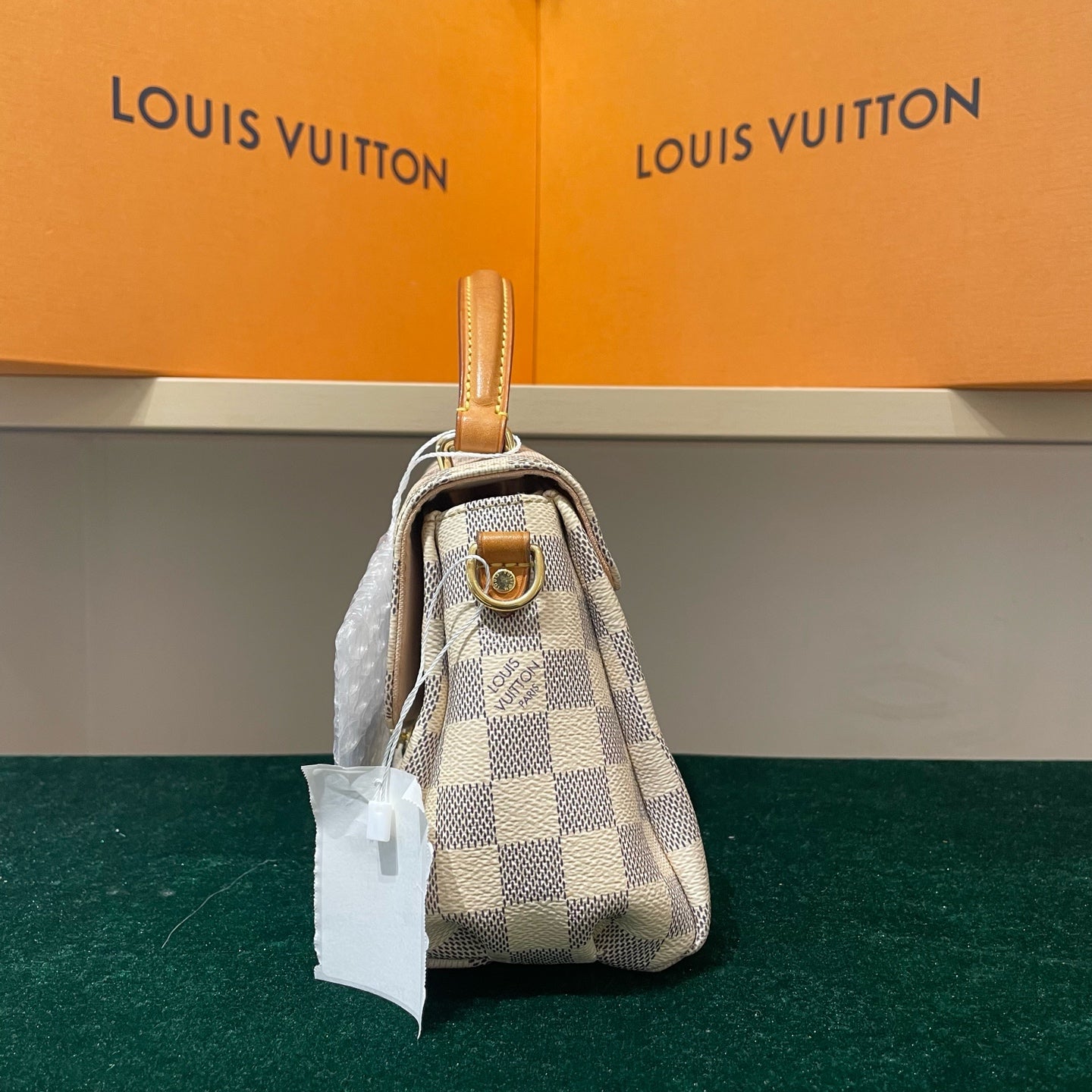 Louis Vuitton - Pallas Tassel - Damier Azur coated canvas with Vachetta leather trim - White - (Small)