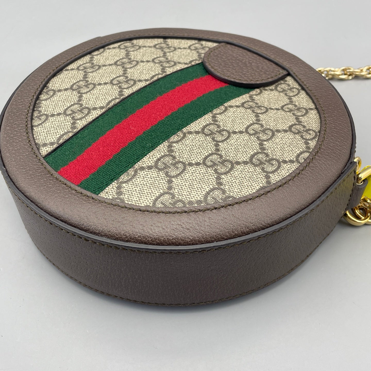Gucci - Ophidia Round Mini Bag - GG Supreme canvas with leather trim - Brown - (mini)