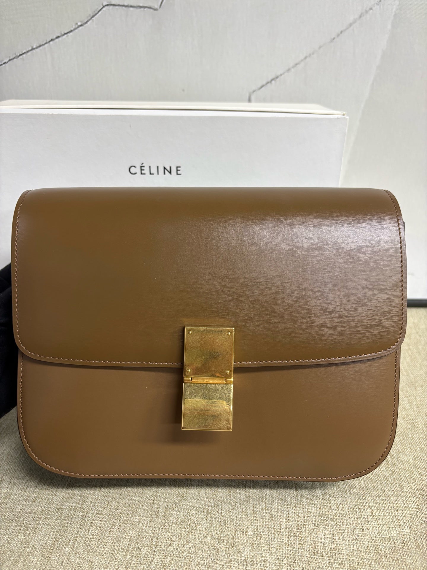 Celine - Classic Box - Cowhide leather - Brown - (Medium)