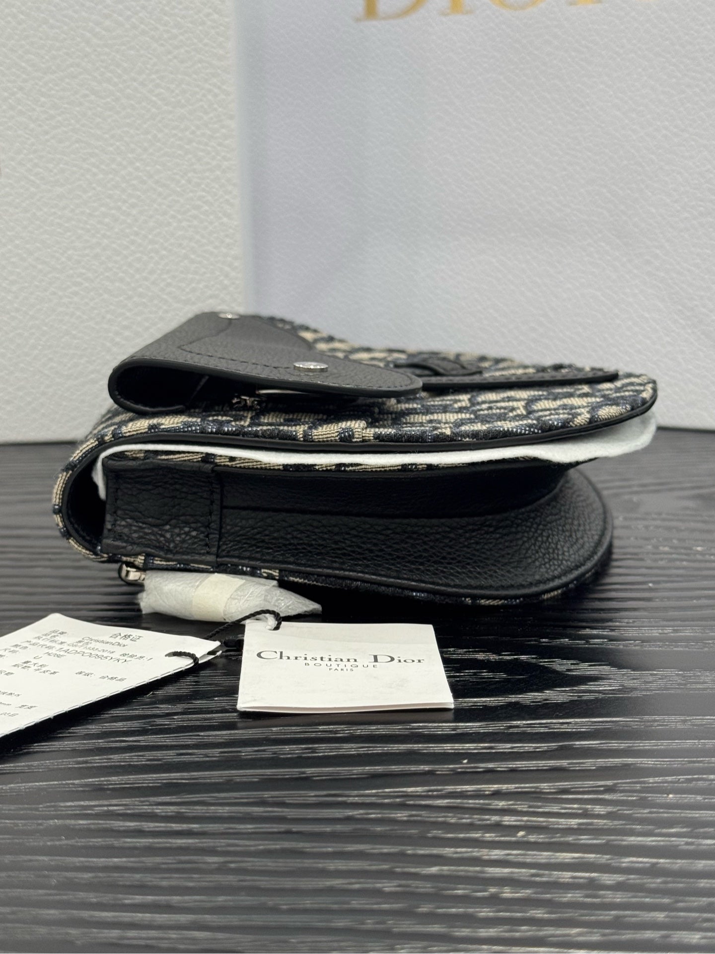 Dior - Saddle Belt Pouch - Dior Oblique jacquard canvas and grained calfskin leather - Multicolour - (small)