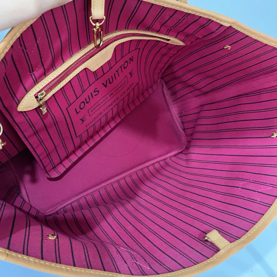 Louis Vuitton - Neverfull MM Monogram Pivoine - Coated canvas, Vachetta leather, Textile - Brown - (medium)