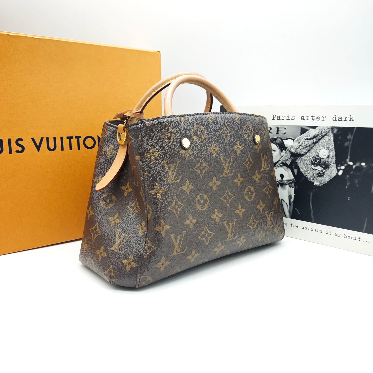 Louis Vuitton - Montaigne BB - Monogram coated canvas with natural Vachetta leather trim - Brown - (Small)