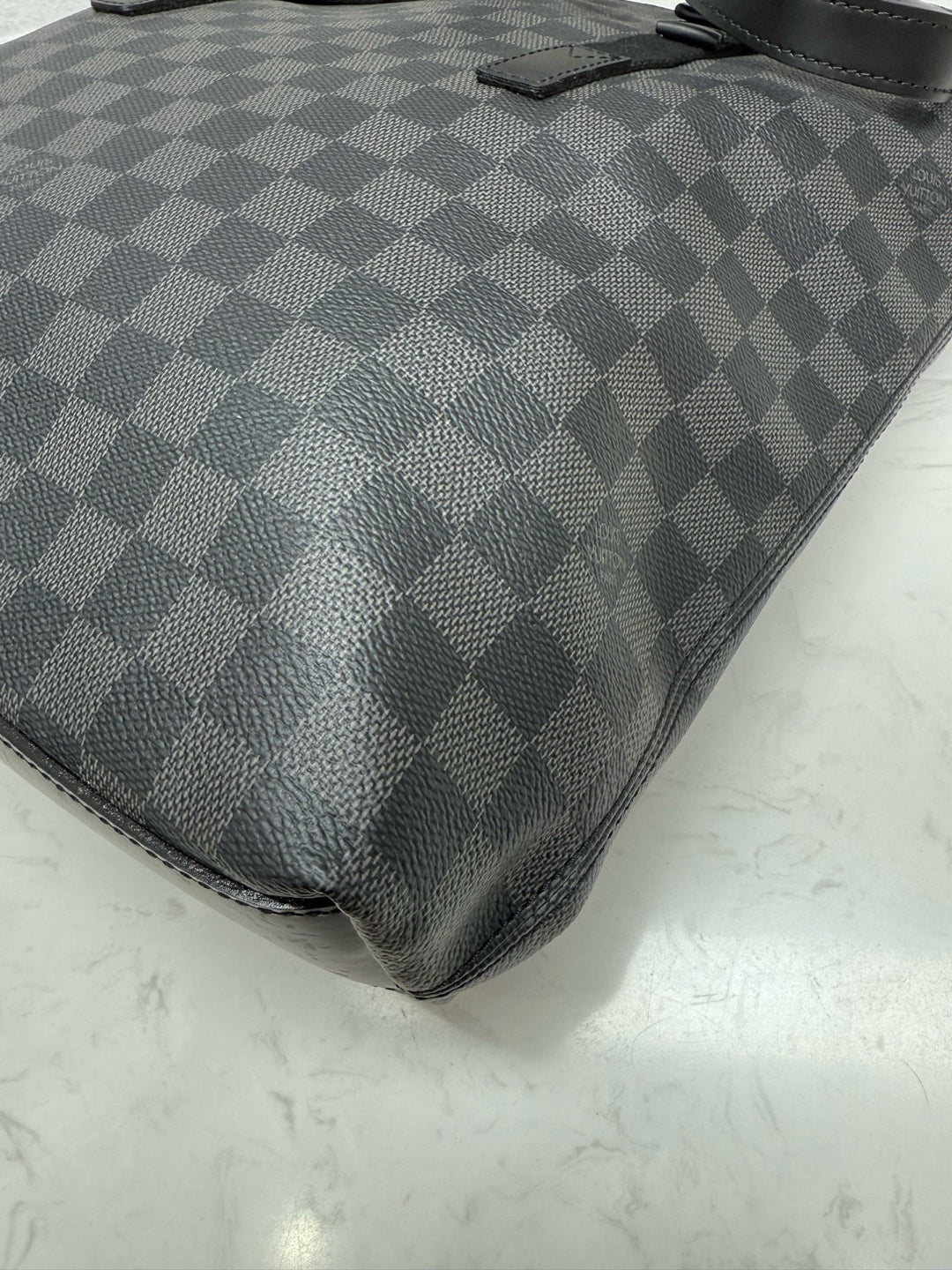 Louis Vuitton - Sac Plat PM - Damier Graphite coated canvas with leather trim - Black - (medium)