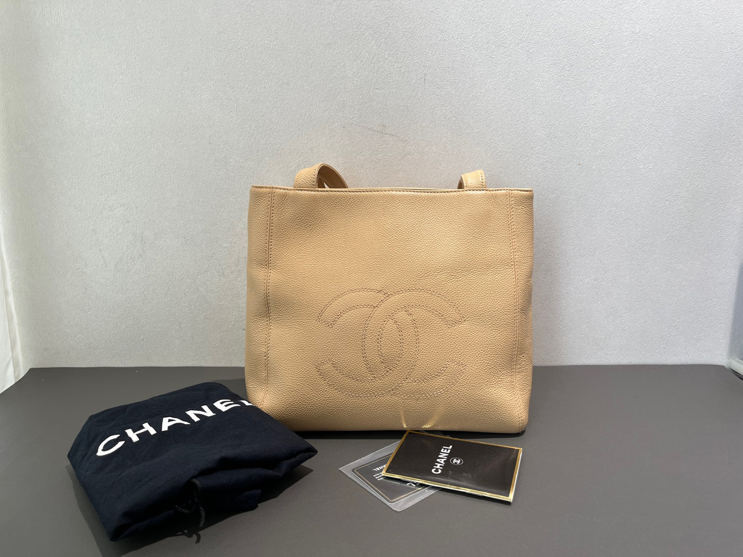 Chanel - Vintage Caviar Skin Tote - Caviar leather - Beige - (medium)