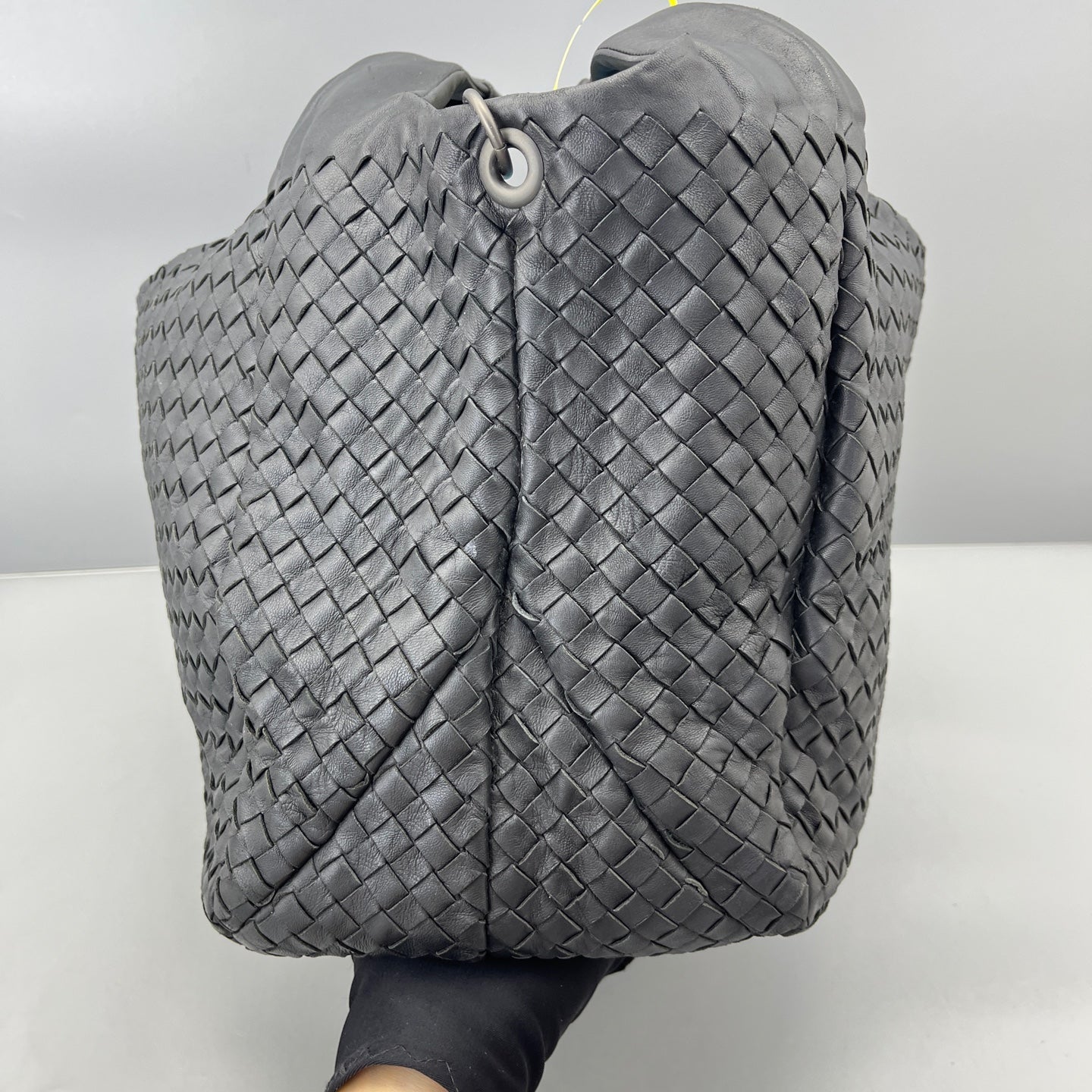 Bottega Veneta - Intrecciato Double Bridge Hobo Bag - Leather - Black - (Large)