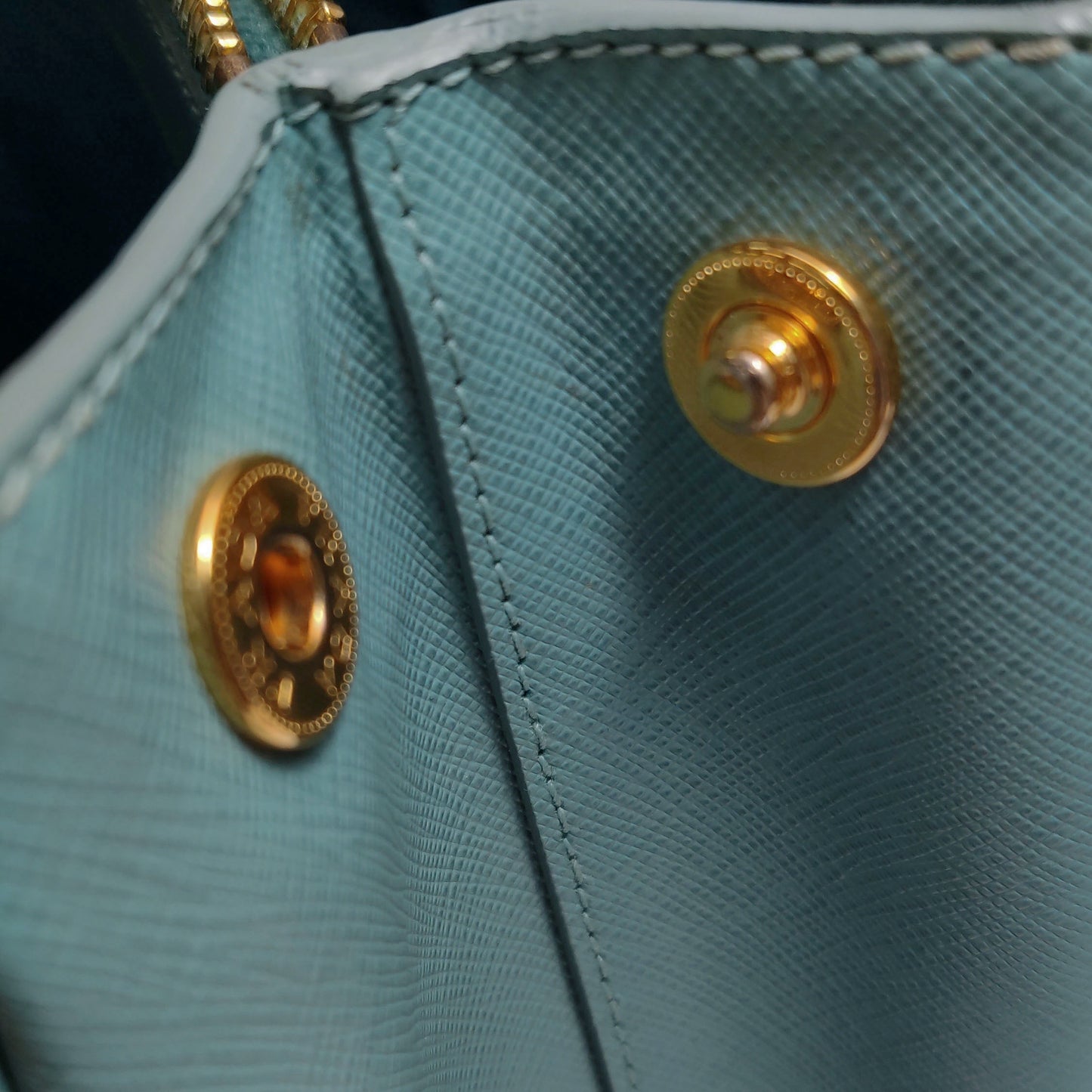 Prada - BN1801 Saffiano Lux Tote - Saffiano leather - Blue - (medium)