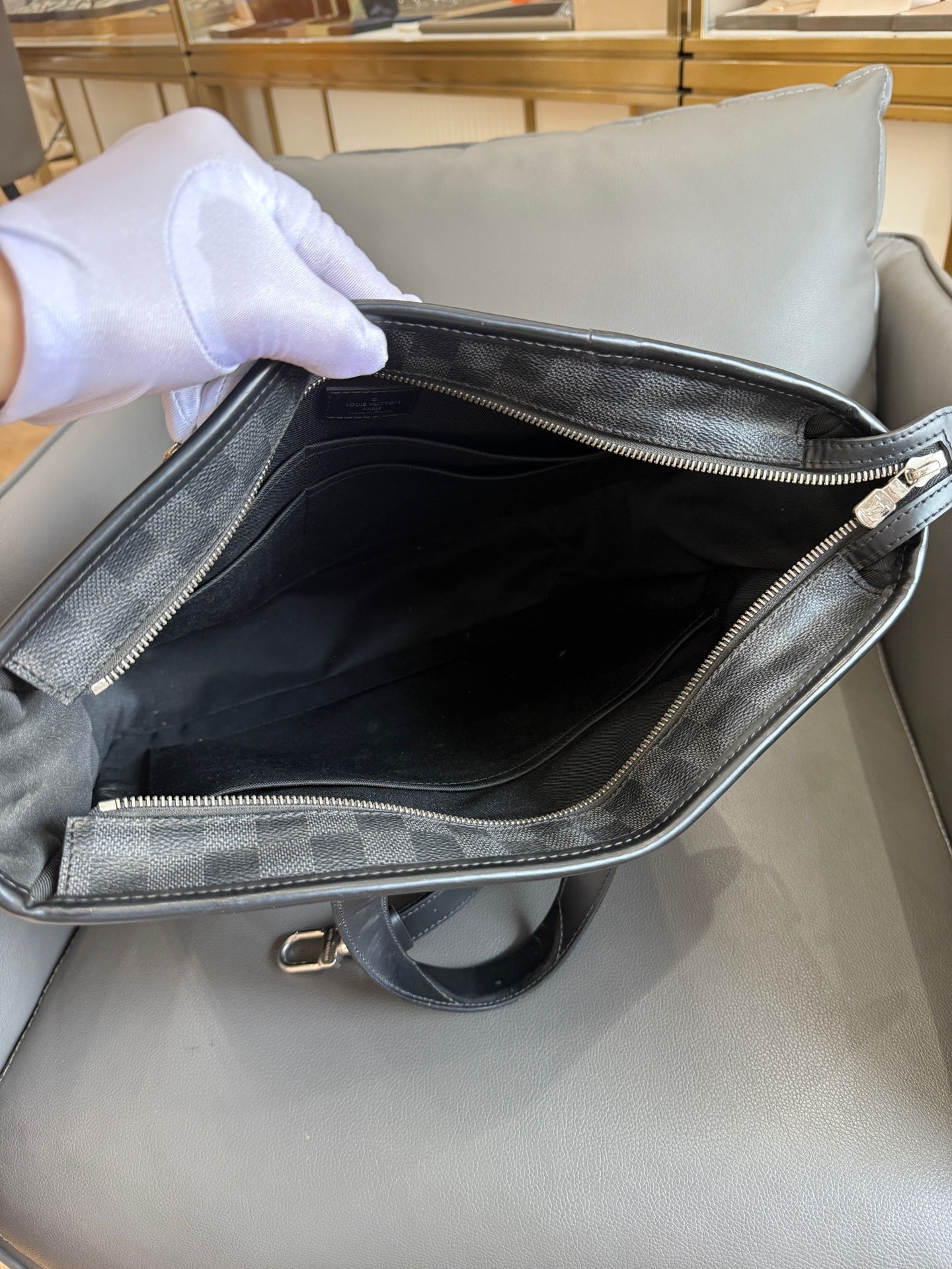 Louis Vuitton - Porte-Documents Jour - Damier Graphite coated canvas with leather trim - Grey - (Medium)