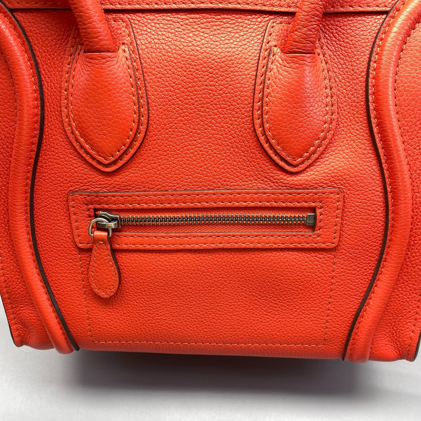 Celine - Luggage Tote - Grained calfskin leather - Orange - (Small)