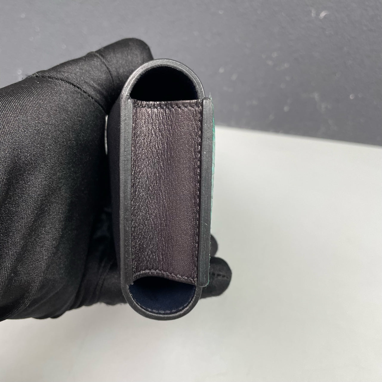 Hermès - H071034CAAA Long Wallet / Organizer - Lizard skin and calfskin leather - Black and Green - (Small)