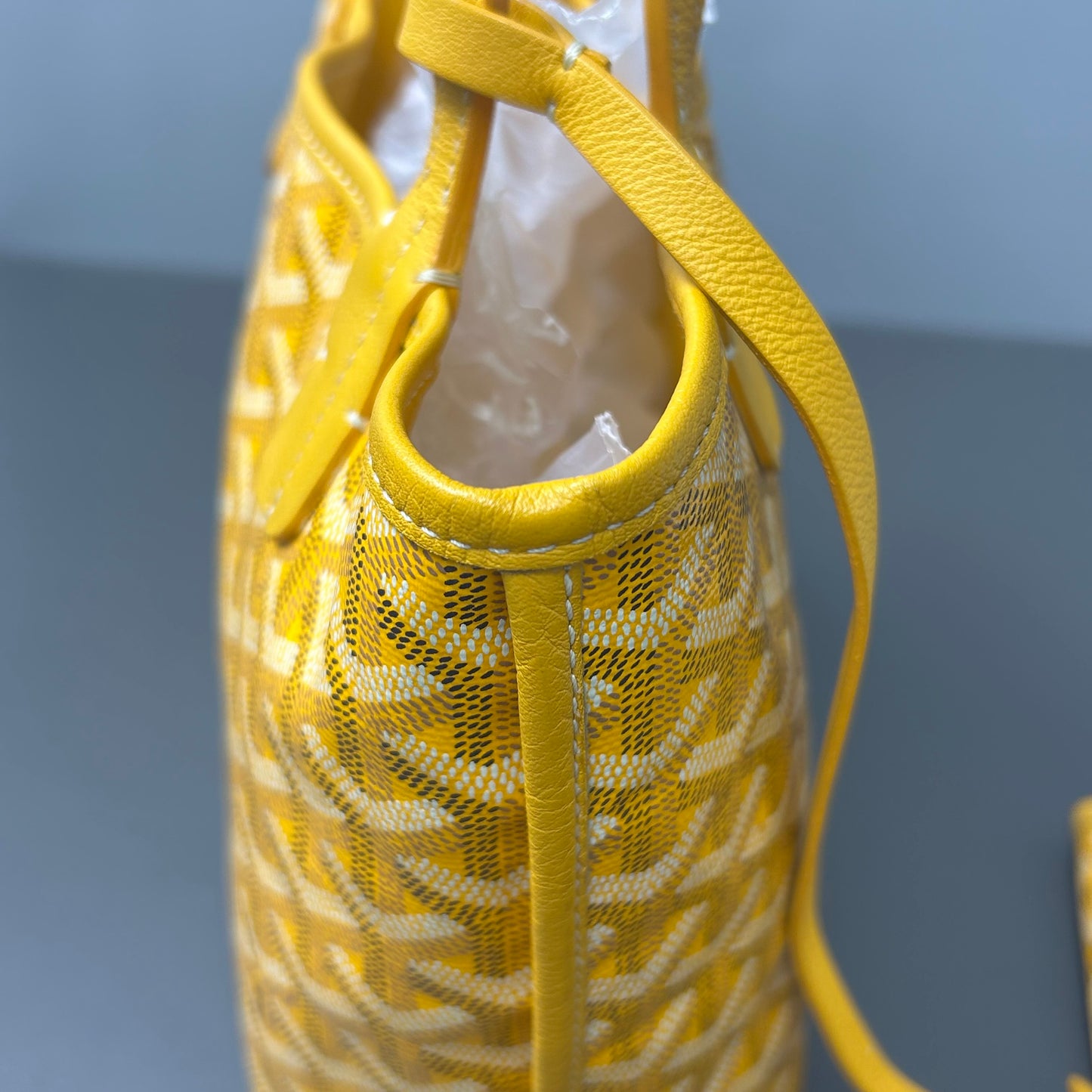 Goyard - Anjou Mini Reversible Tote - Goyardine canvas with leather trim - Yellow - (mini)