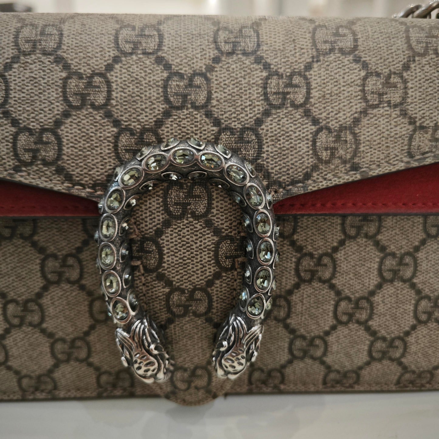 Gucci - Dionysus Mini - GG Supreme canvas with suede trim - Beige and Red - (mini)