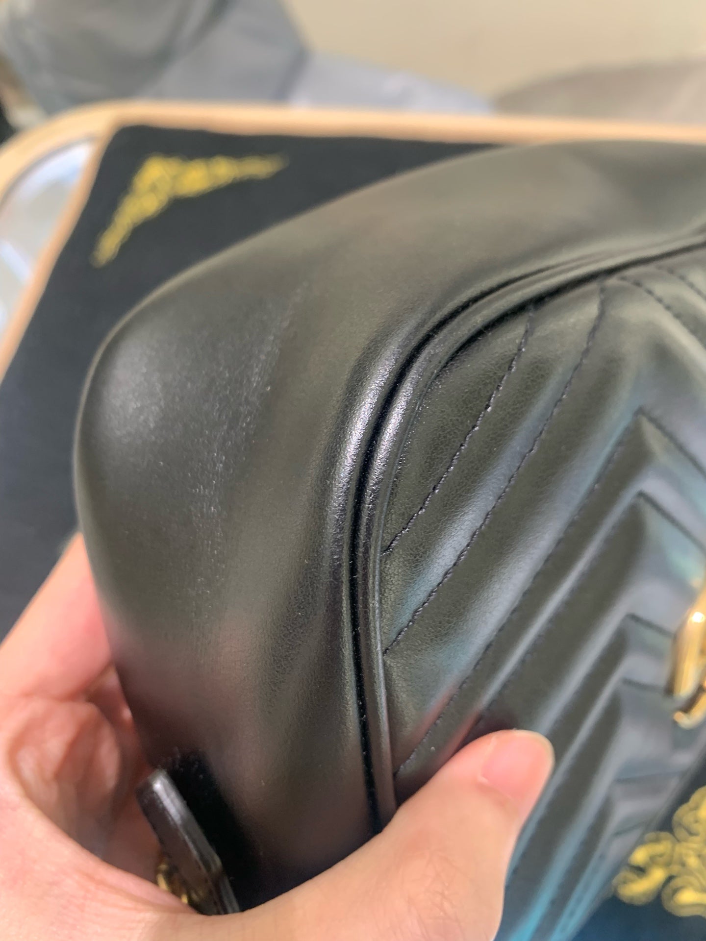 Gucci - GG Marmont Matelassé Camera Bag - Leather - Black - (Mini)