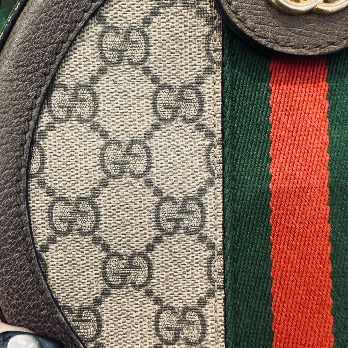 Gucci - Ophidia Round Mini Shoulder Bag - GG Supreme canvas with Leather trim - Brown - (mini)