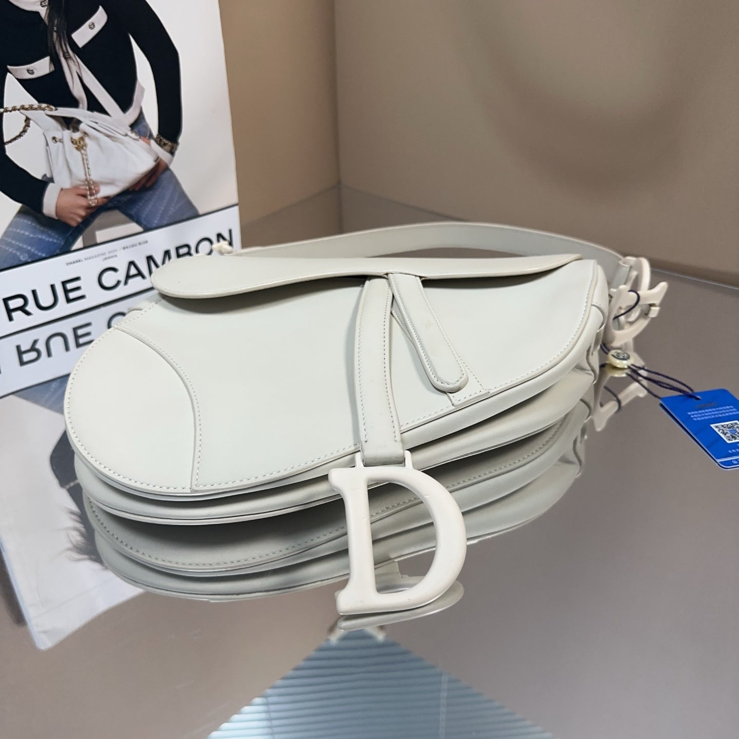 Dior - Saddle Bag - Leather - White - (medium)