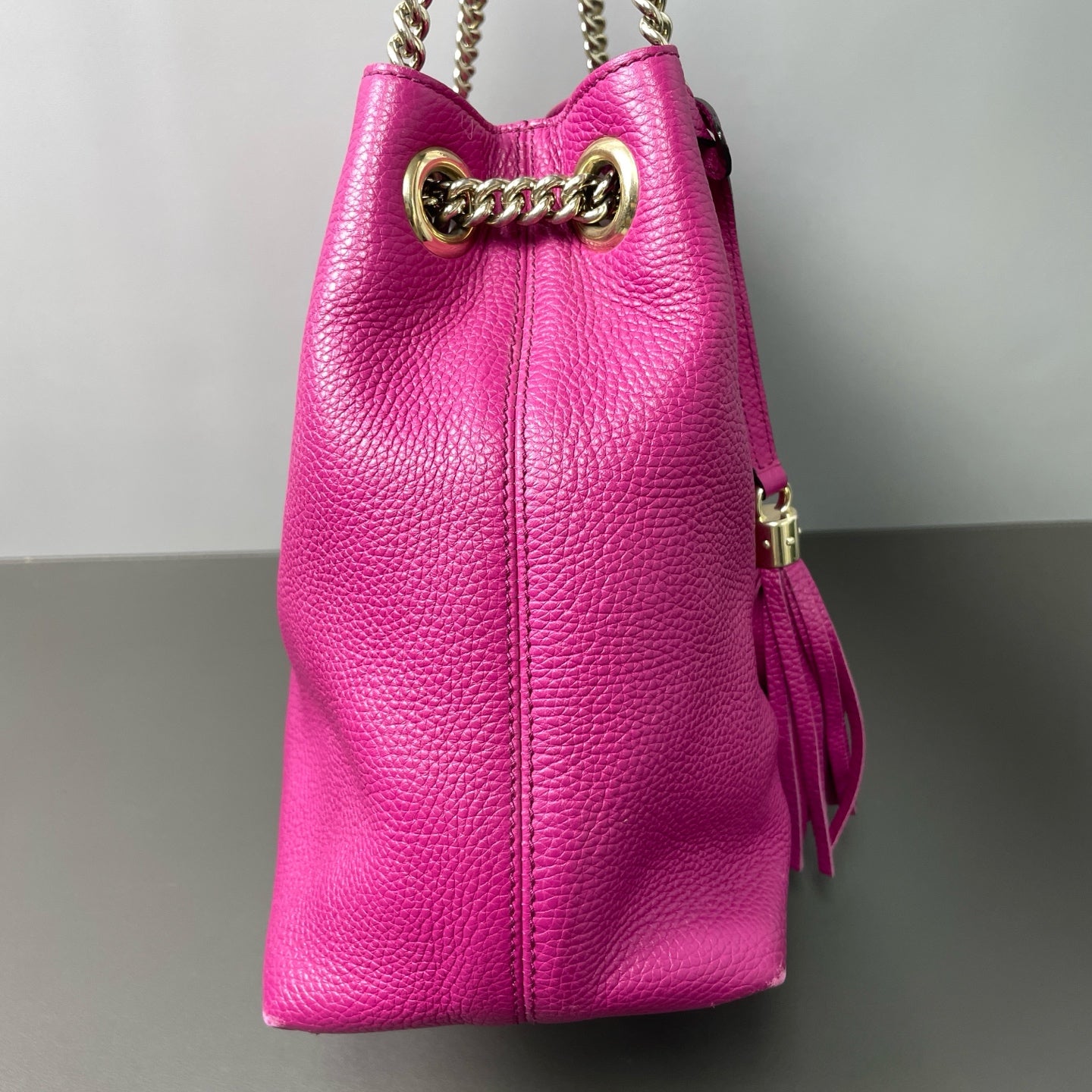 Gucci - Soho Chain Shoulder Bag - Grained leather - Pink - (Large)