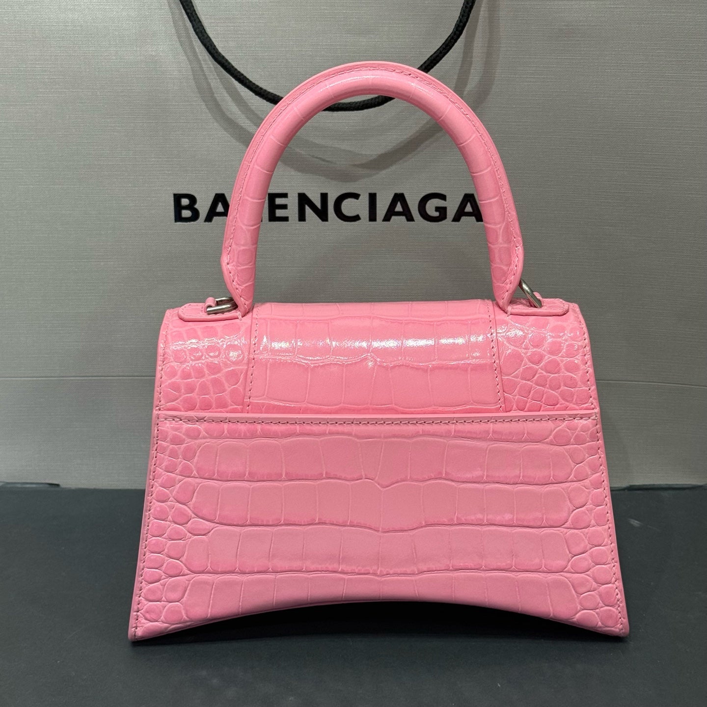 Balenciaga - HOURGLASS - Cowhide leather with crocodile embossing - Pink - (Mini)
