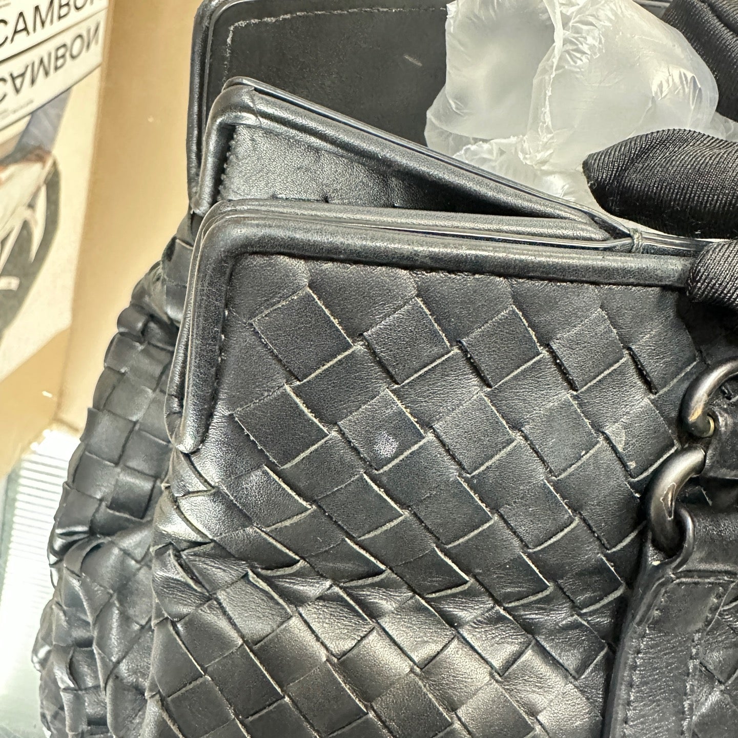 Bottega Veneta - Intrecciato Tote Shoulder Bag - Lambskin leather - Black - (medium)