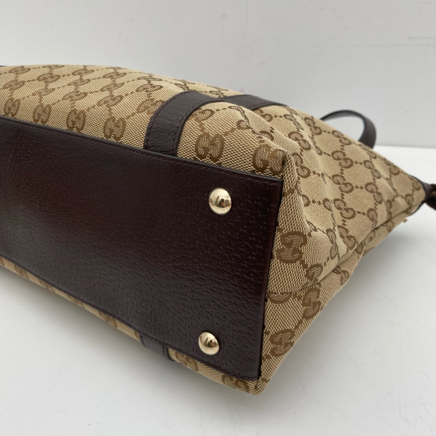 Gucci - GG Canvas Tote 002571803 - Canvas and Leather - Brown - (Medium)