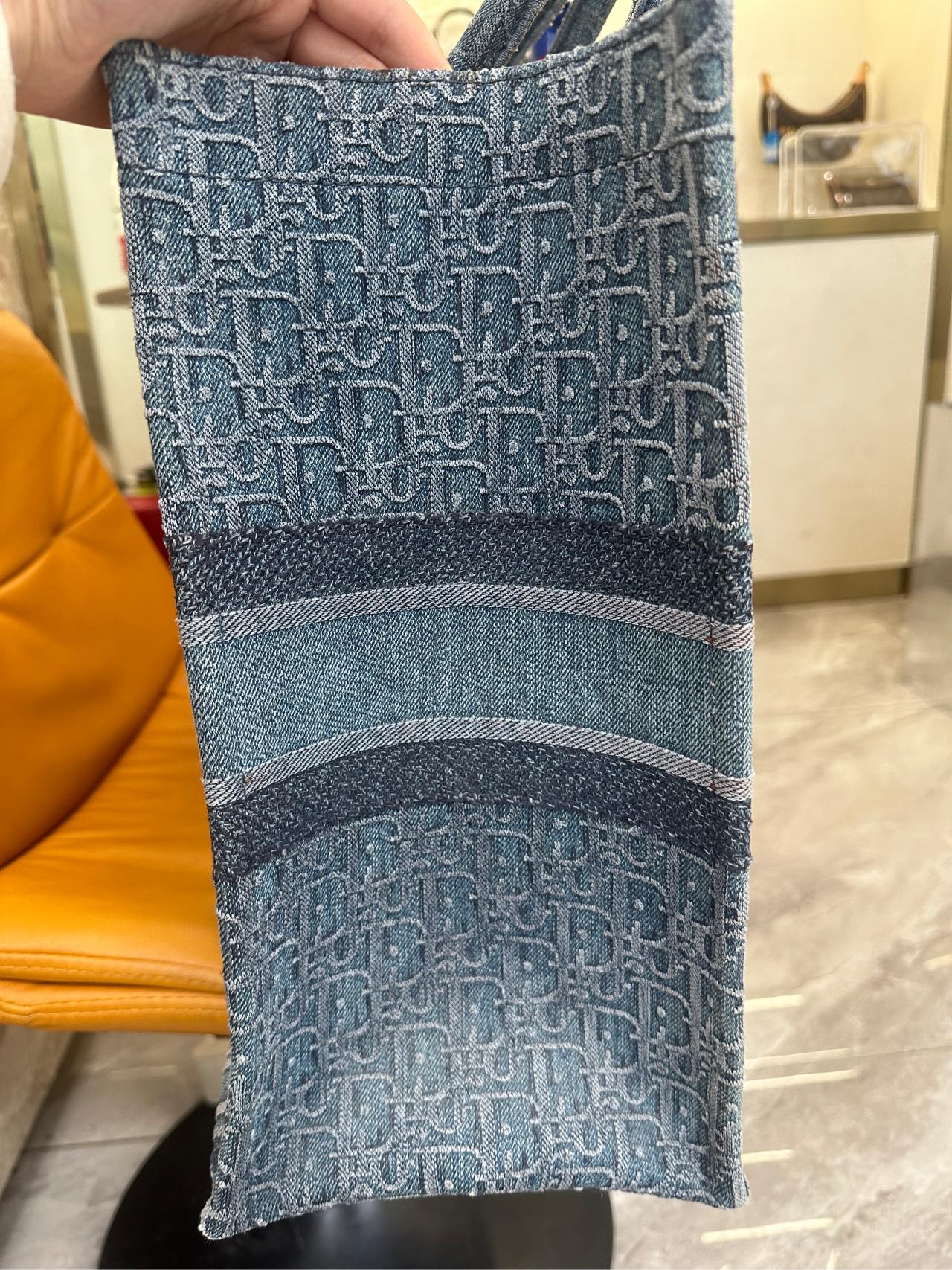 Dior - Book Tote - Denim with embroidery - Blue - (Large)