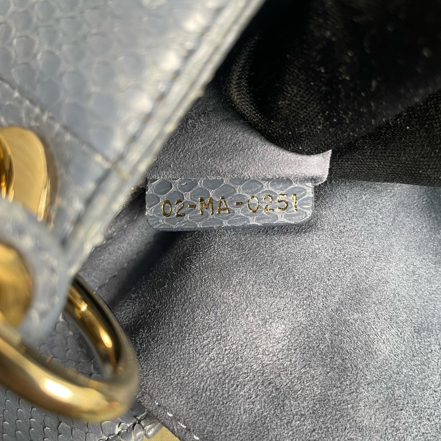 Dior - Lady Dior Mini - Python leather - Dusty Blue with Gold-Tone Hardware - (mini)