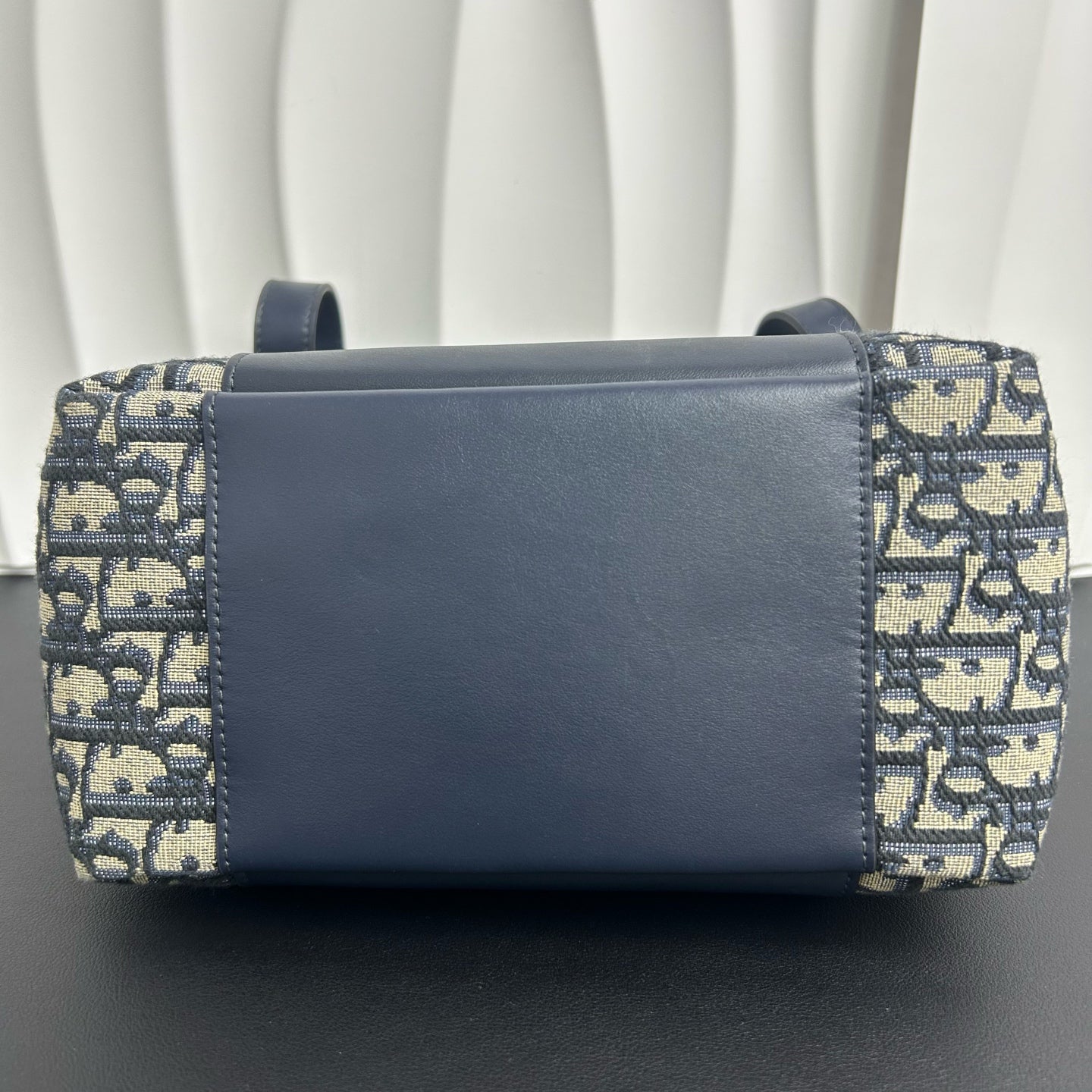Dior - Signature Series Basket Tote Bag Small - Cotton canvas and cow leather - Navy - (small)