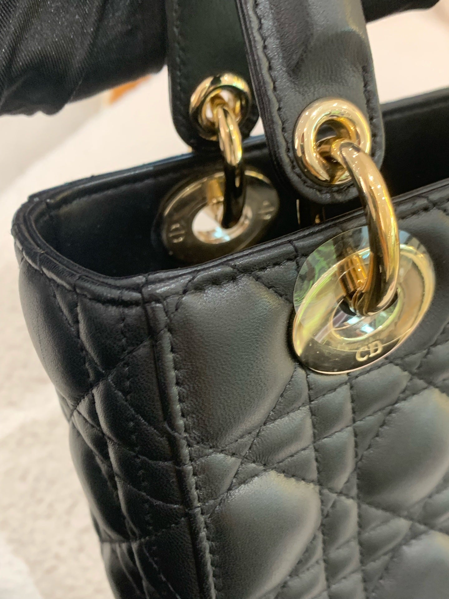 Dior - Lady Dior Small - Lambskin leather - Black - (Small)