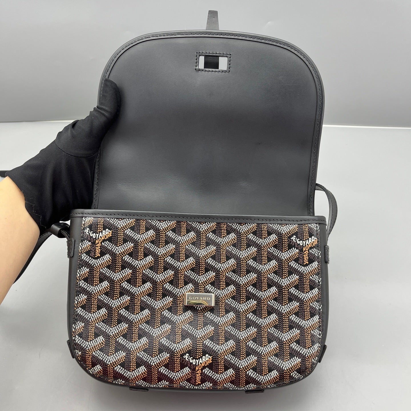 Goyard - Buckle Messenger Bag Small - Goyardine Canvas with Leather Trim - Black - (small)
