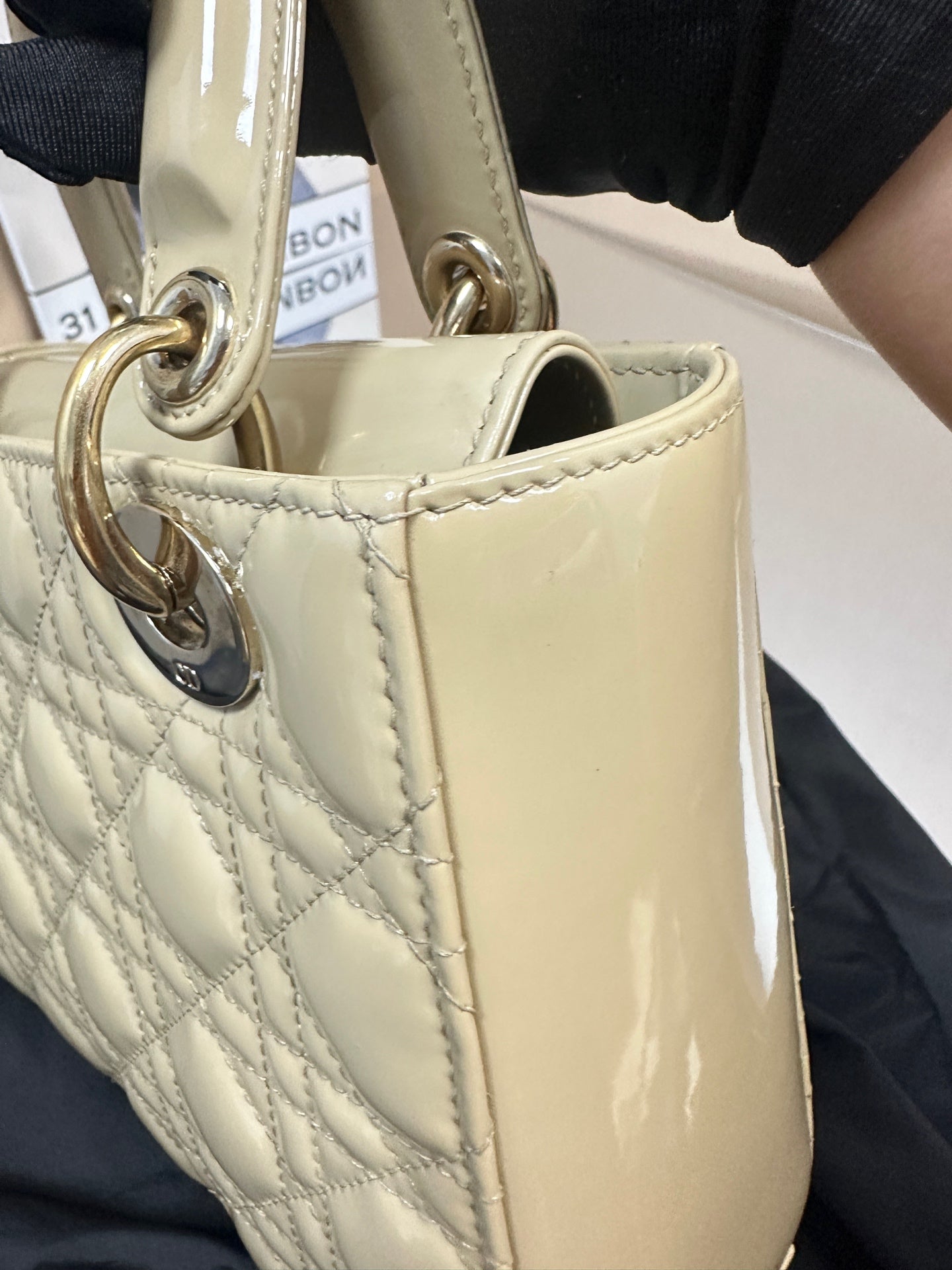 Dior - Lady Dior - Patent leather - Beige - (Small)