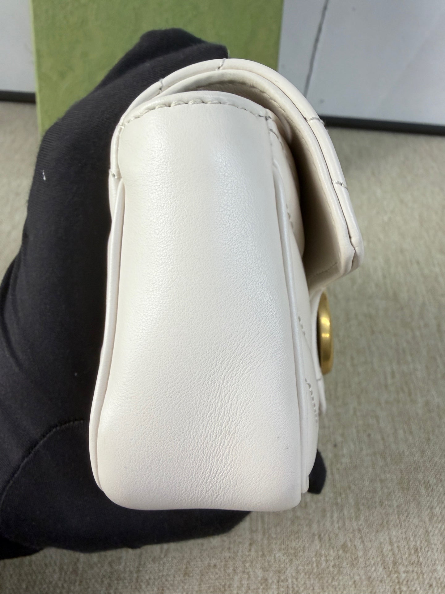 Gucci - Marmont Mini Chain Bag - Leather - White with Gold-Tone Hardware - (mini)