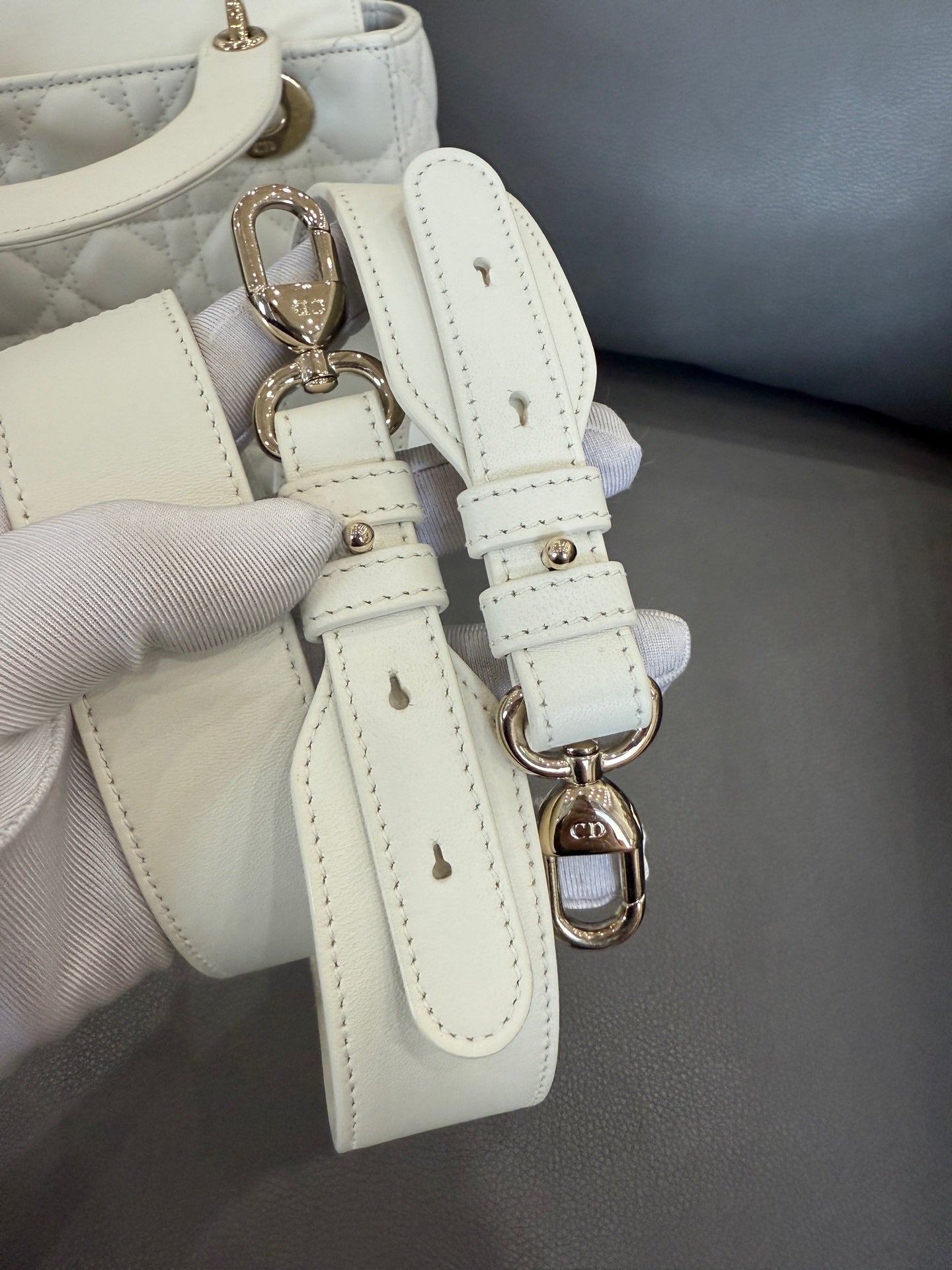 Dior - Lady Dior - Leather - White - (small)