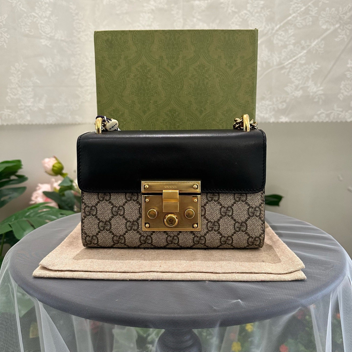 Gucci - Padlock Mini Bag - GG Supreme coated canvas with leather trim - Beige, Ebony, Black, Brown - (mini)