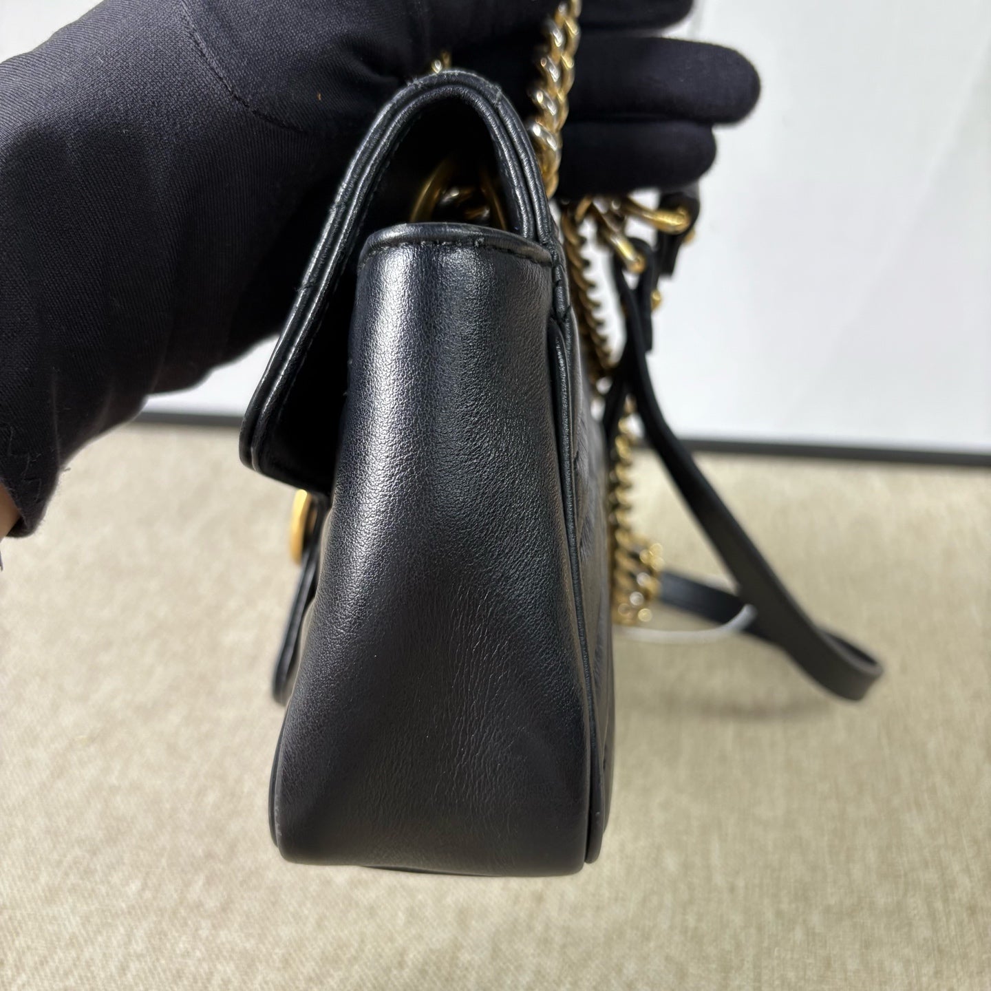 Gucci - GG Marmont Mini Shoulder Bag - Leather - Black with Gold-Tone Hardware - (mini)