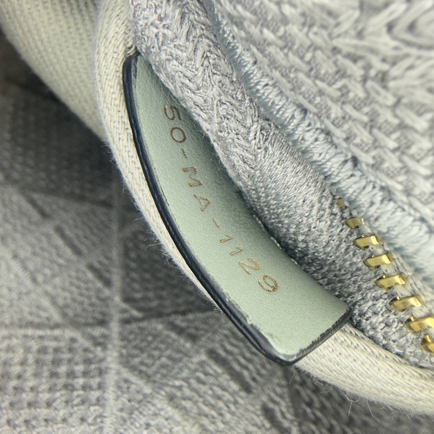 Dior - Lady Dior (Five-Grid Embroidered Series) - Cloth - Grey - (small)