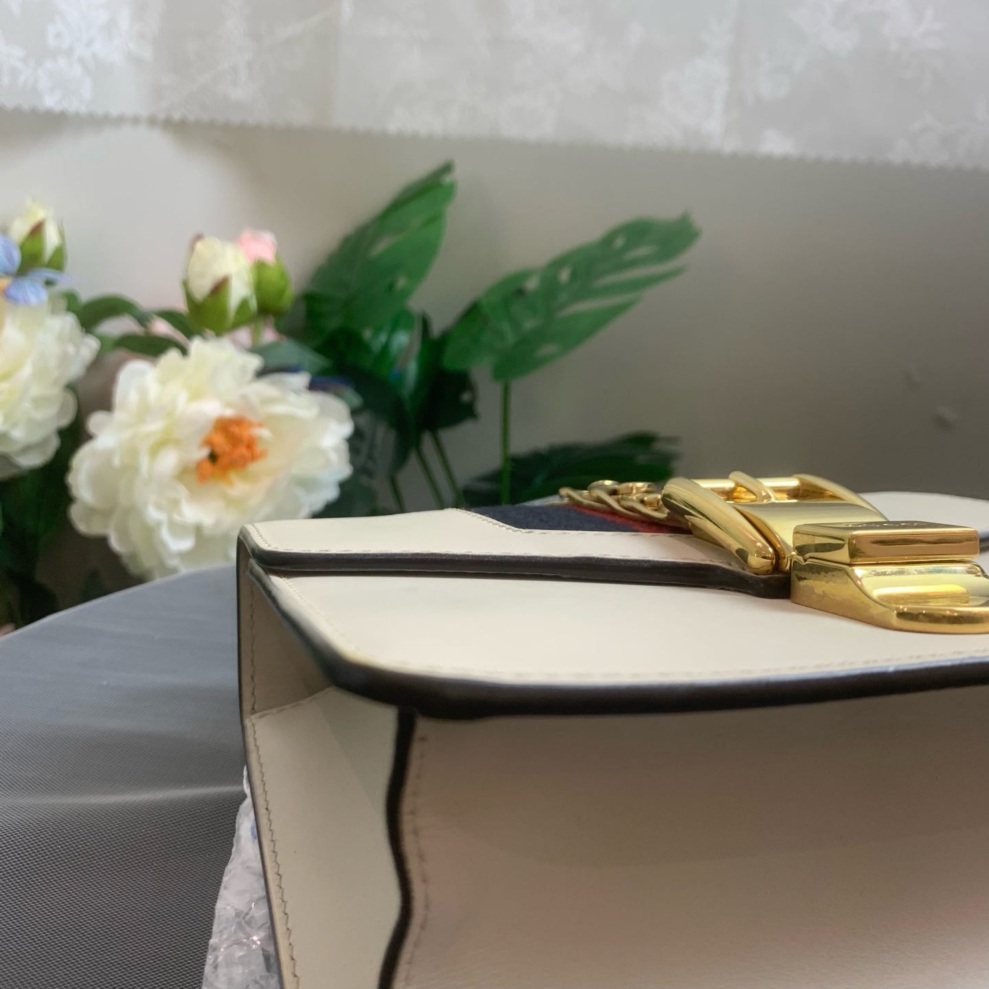 Gucci - Sylvie Small - Leather - Beige - (small)