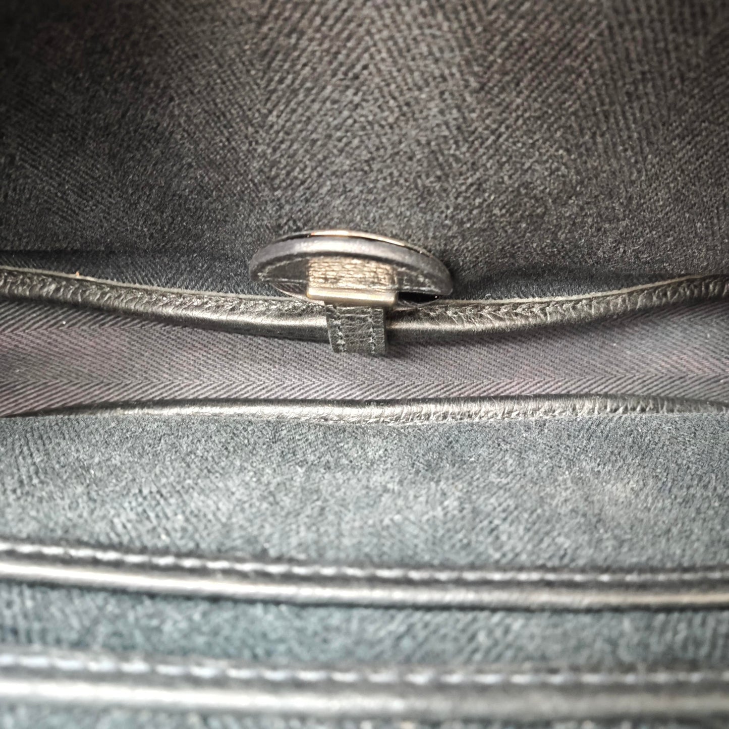 Hermès - Colorado Saddle Bag - Black canvas combined with Togo leather and suede - Black - (mini)