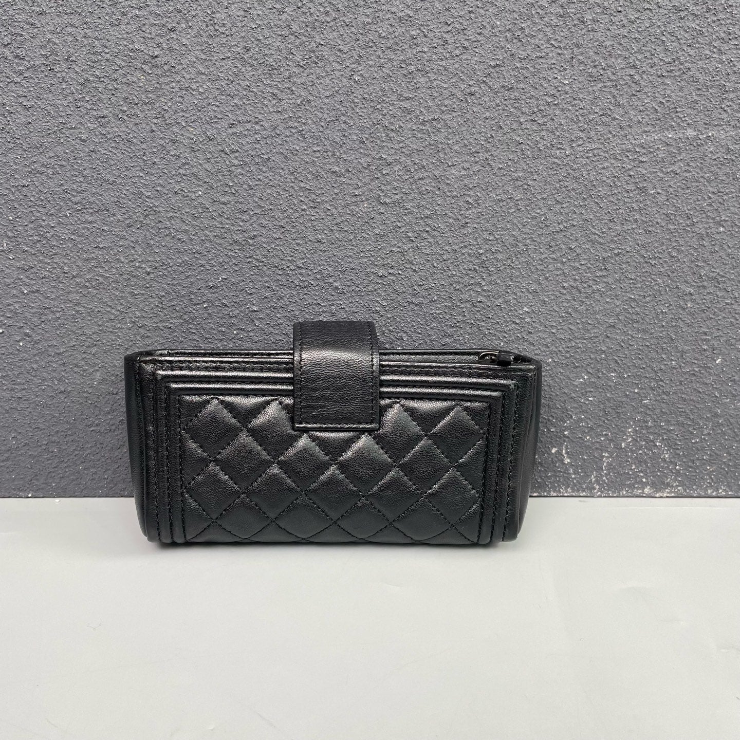 Chanel - Le Boy Three-Layer Wallet - Leather - Black - (mini)