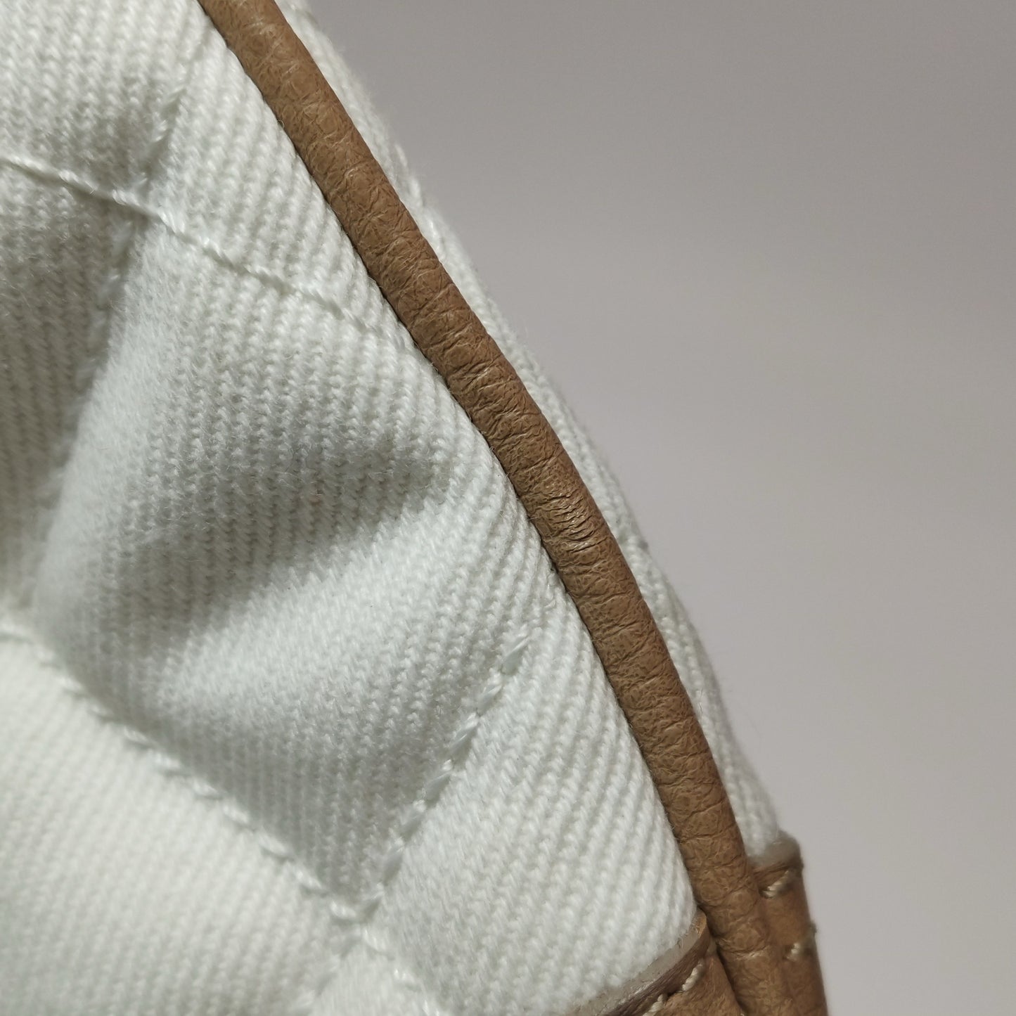Burberry - Quilted Canvas and Leather Shoulder Bag - Canvas with pebbled leather trim - Beige and White - (Medium)