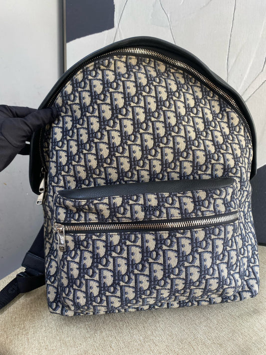 Dior - Oblique Canvas Backpack - Oblique canvas with leather trim and mesh backing - Multicolour - (large)