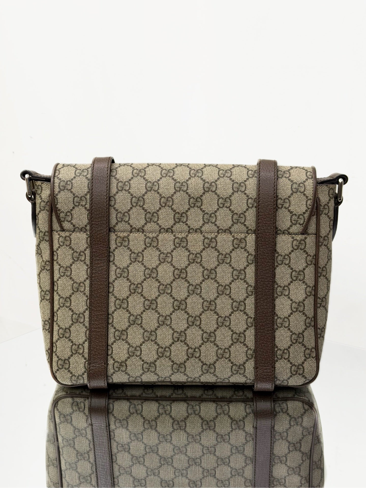 Gucci - Retro GG Messenger Bag - GG Supreme Canvas with Leather trim - Beige - (Medium)