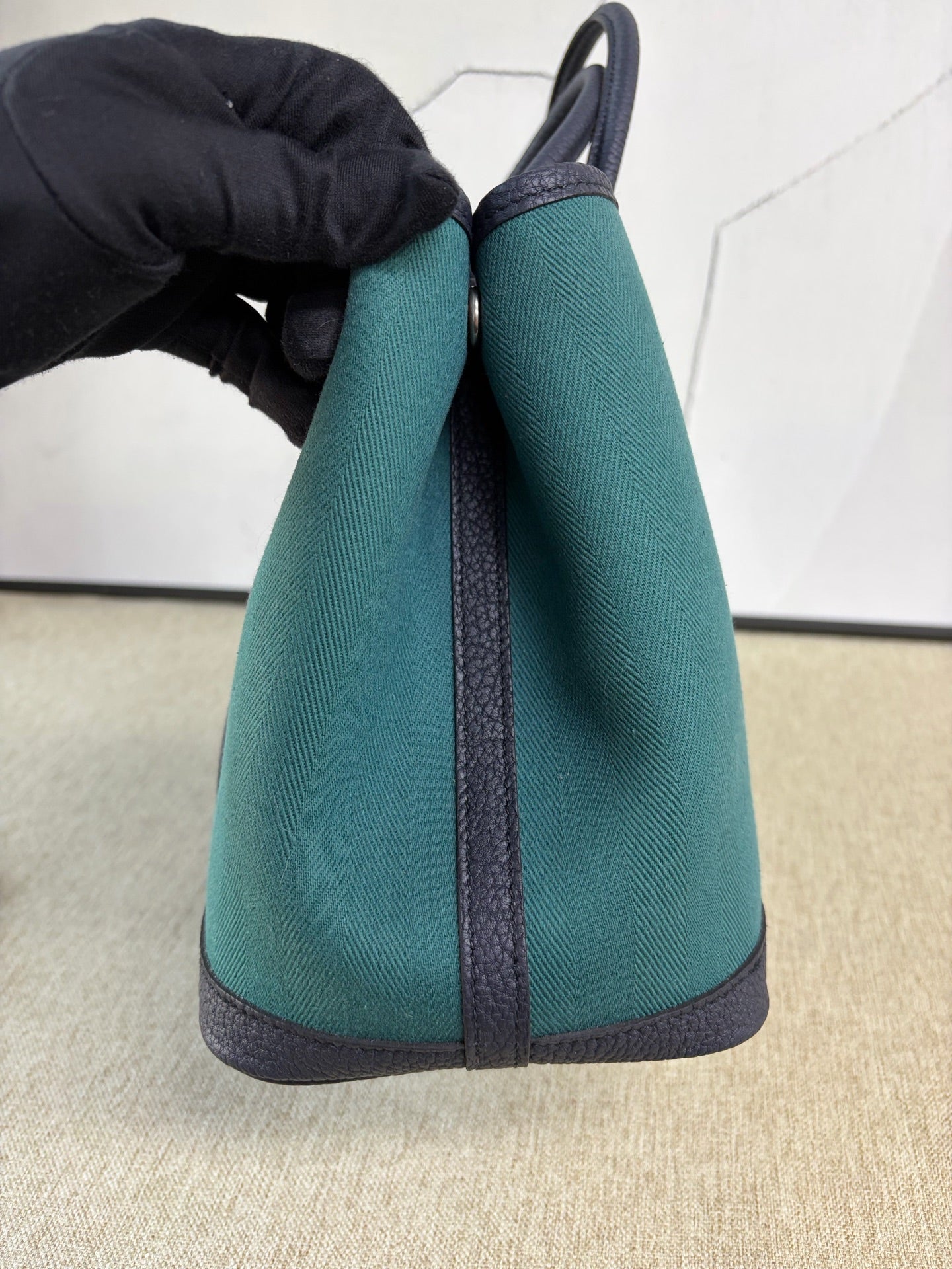 Hermès - Garden Party 30 - Canvas and Leather - Dark Green with Black - (Medium)