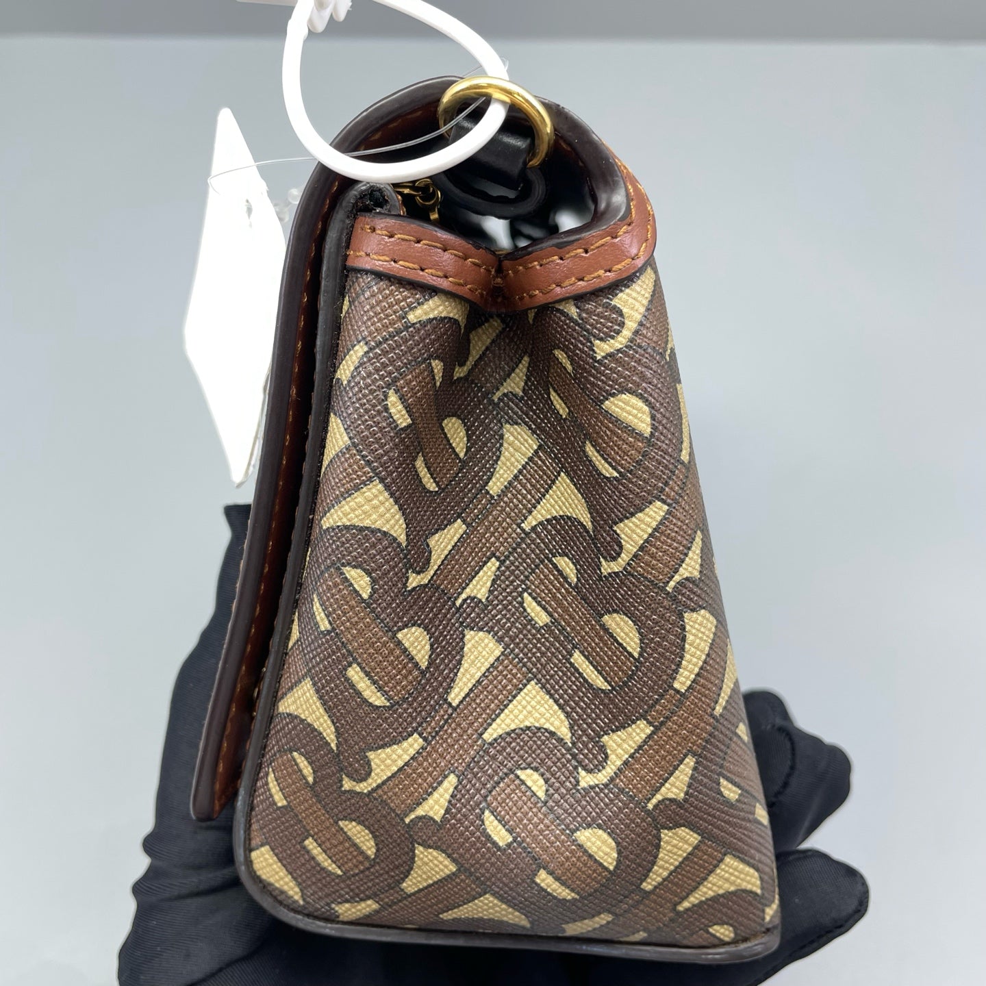 Burberry - TB Monogram Flap Shoulder Bag - Coated Canvas with Leather trim - Multicolour - (small)