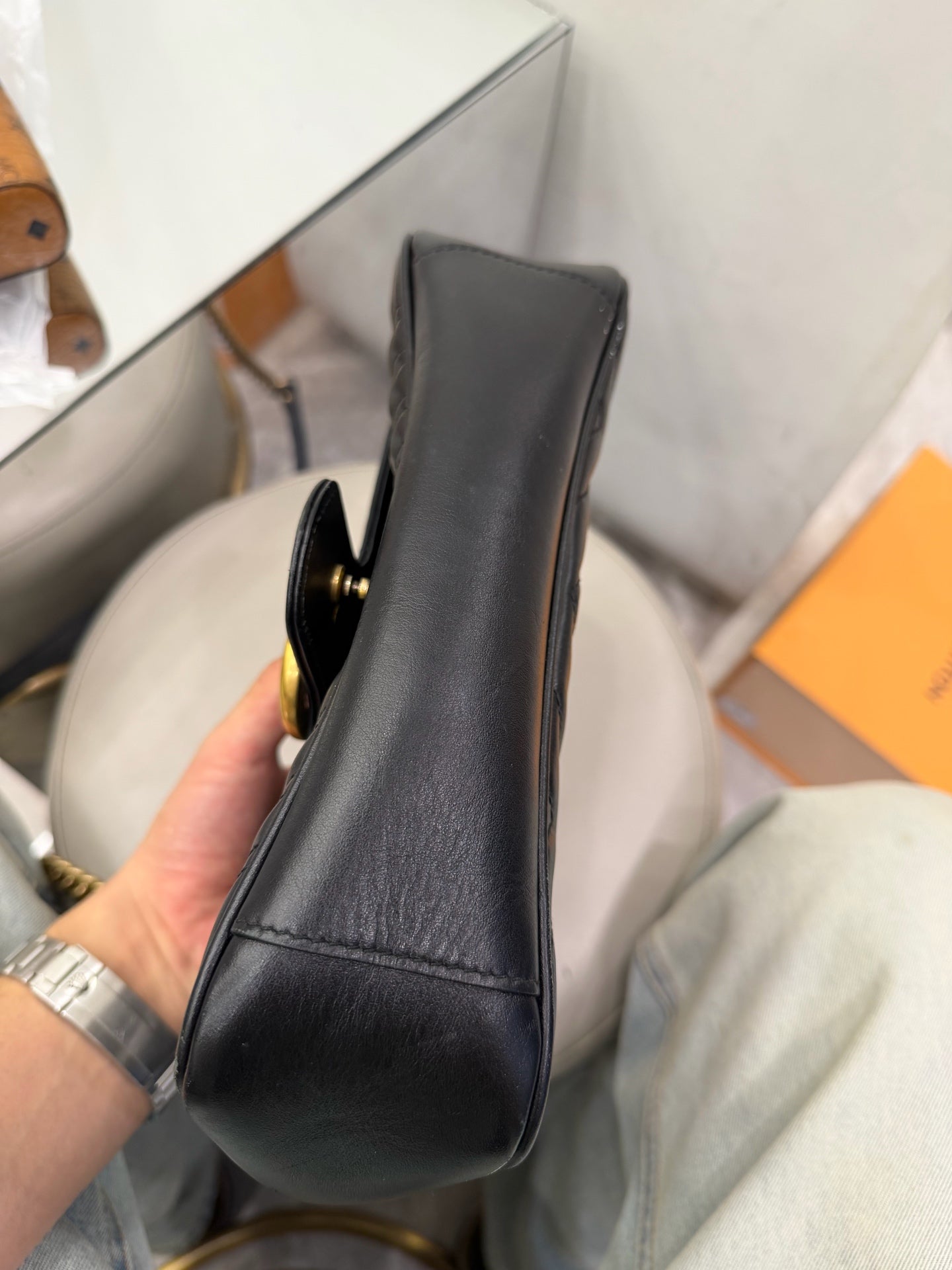 Gucci - GG Marmont Matelassé Shoulder Bag - Leather - Black - (medium)
