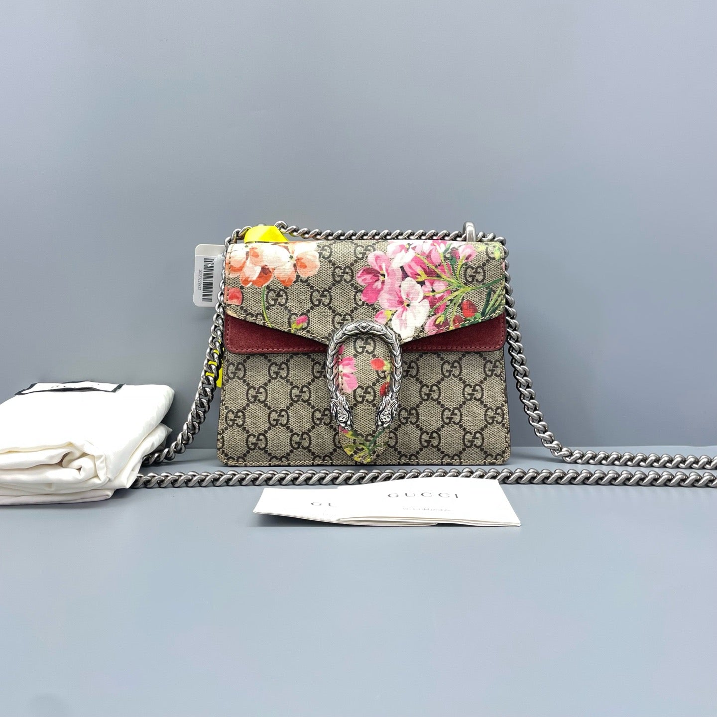 Gucci - Dionysus Mini Chain Bag Floral - GG Supreme canvas, Suede - Beige, Multicolour, Burgundy - (small)