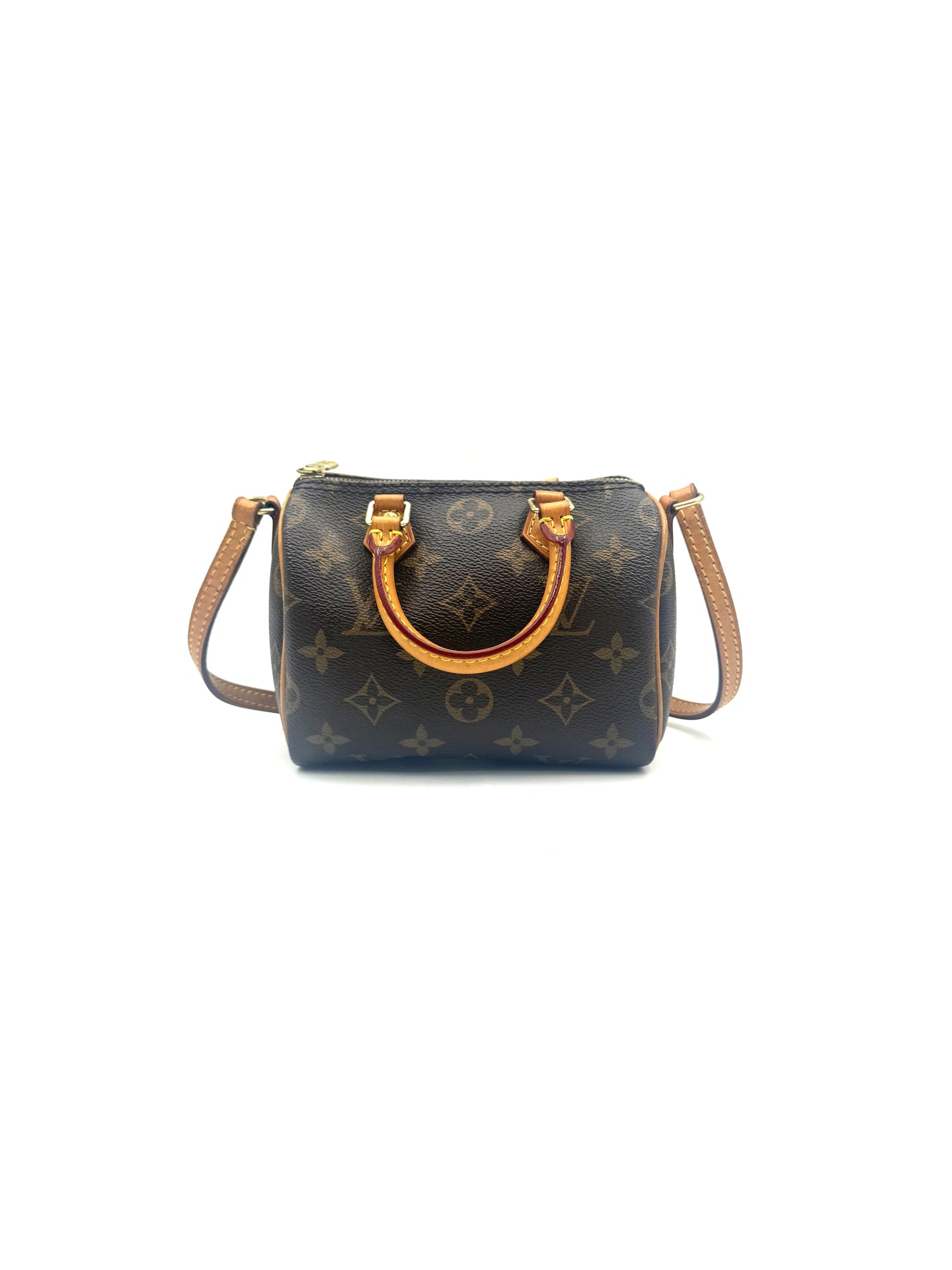 Louis Vuitton - Nano Speedy - Monogram coated canvas with natural cowhide leather trim - Brown - (Mini)