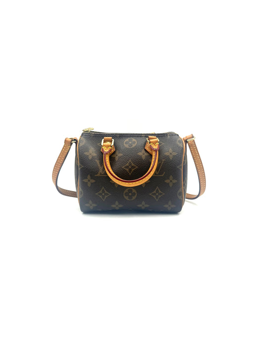 Louis Vuitton - Nano Speedy - Monogram coated canvas with natural cowhide leather trim - Brown - (Mini)